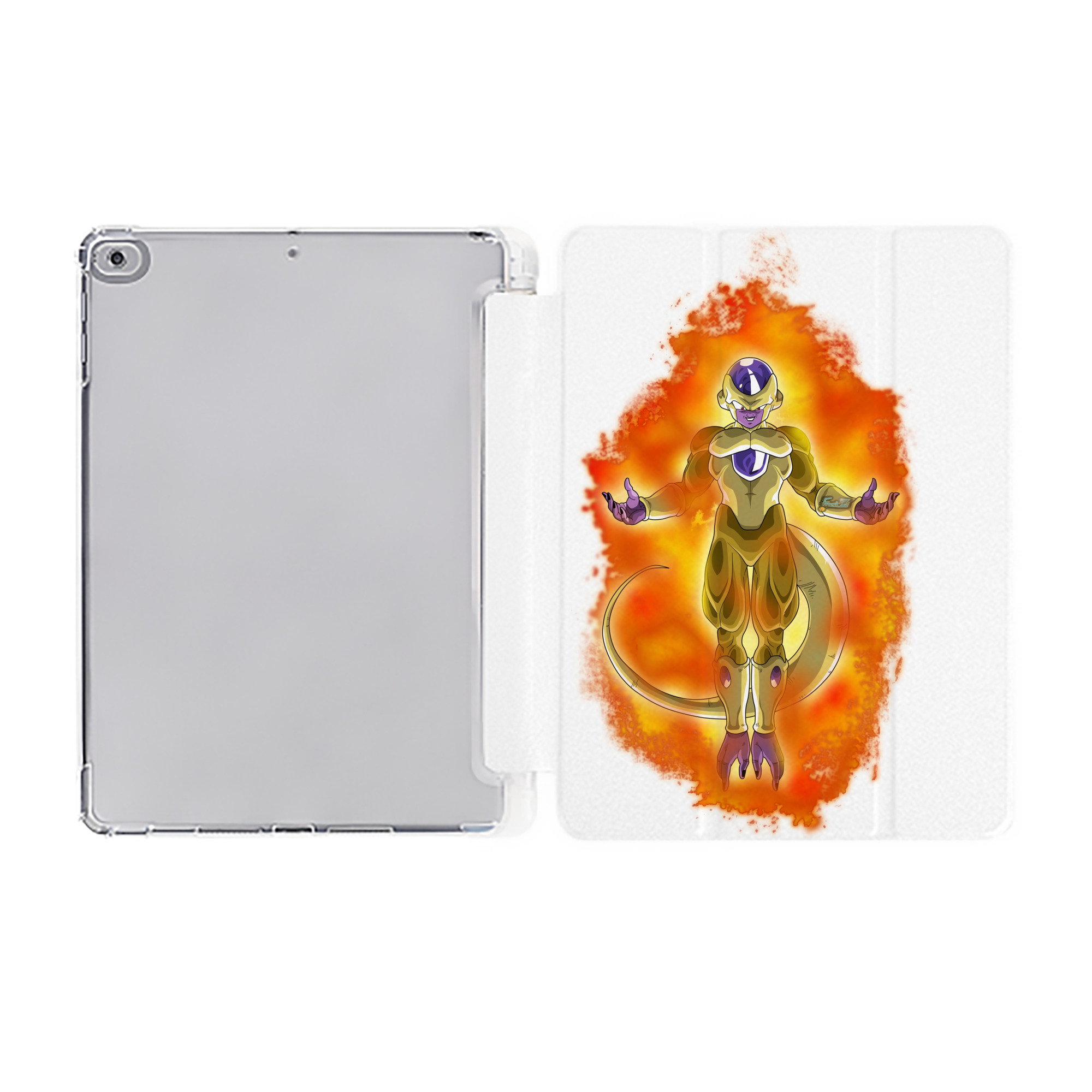 （画像用） ドラゴンボール フリーザ DRAGON BALL Frieza IPad ケース ペン収納付き 三つ折りスタンド PUレザー×シリコン 対応機種9.5/10.5/10.9インチ